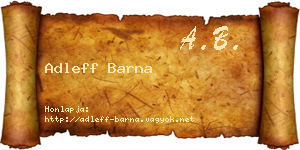 Adleff Barna névjegykártya